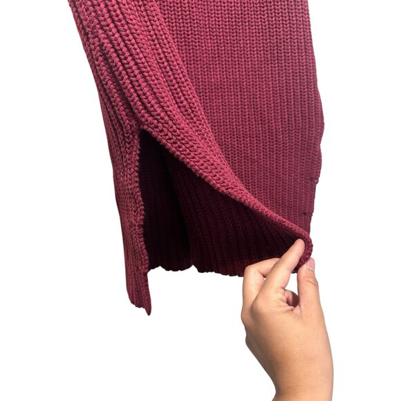 By Malene Birger Chunky Knit Linen Long Vest Womens Small Red Preppy Fisherman - Picture 10 of 16